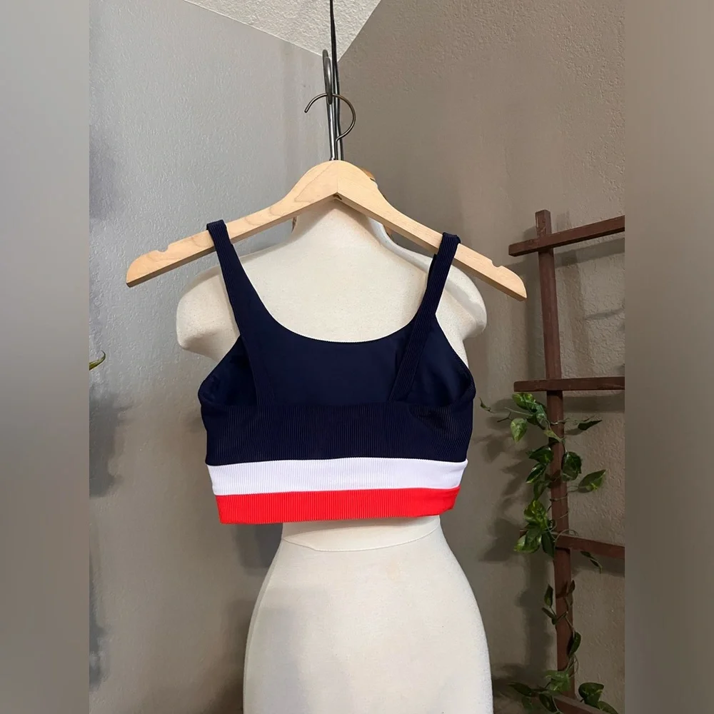 ▪️Beach Riot Mackenzie Bikini Top in Liberty Colorblock Red White Blue XS - Picture 9 of 11